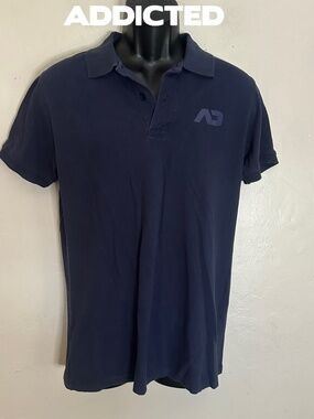Addicted Logo Polo Medium Gently worn 100% cotton 19" armpit to armpit